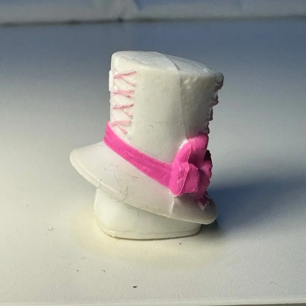 Shopkins Figurine Toni Topper Season Three RARE White Neon Pink Celebration